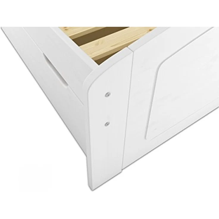 Doppelbett 3 Bettkasten 200x200 Seniorenbett Ehebett Massivholz Kiefer Zubehör wählbar V-60.50-20W ohne Zubehör – Bild 6