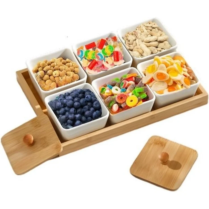 Servierset Snackschalen Dipschalen Servierschalen mit Tablett Cheffinger CF-CCB6 – Bild 4