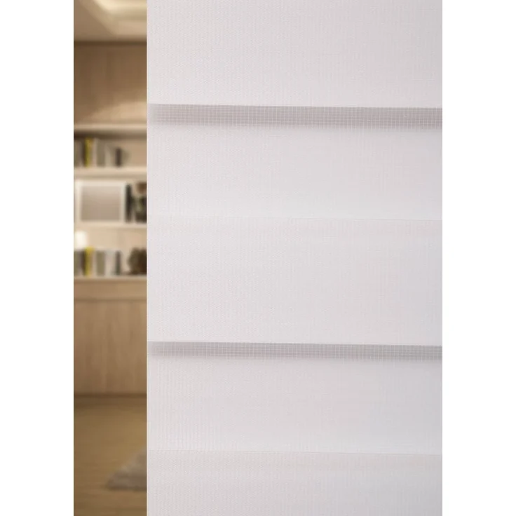 Doppelrollo Doppelrollo Alu-Kassette weiß Höhe 250 cm Sichtschutz Seitenzugrollo, Plisseeonline, Lichtschutz, Deckenmontage, Freihängend, Deckenmontage mit Clips, Robuste Alukassette und hochwertiger Polyesterstoff in weiß – Bild 2
