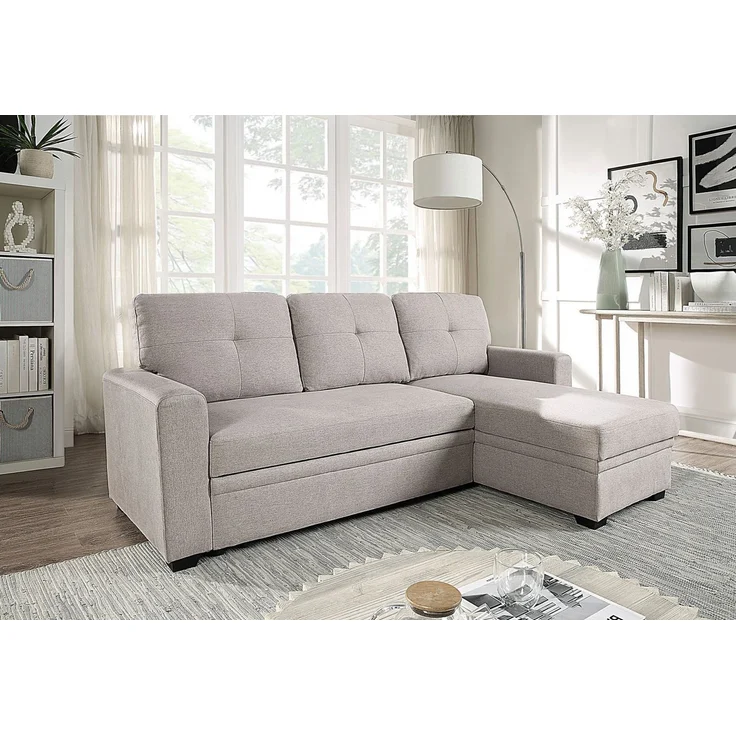 ATLANTIC home collection Ecksofa Gerrit L-Form, B: 216 cm, mit Bettfunktion & Bettkasten – Bild 5