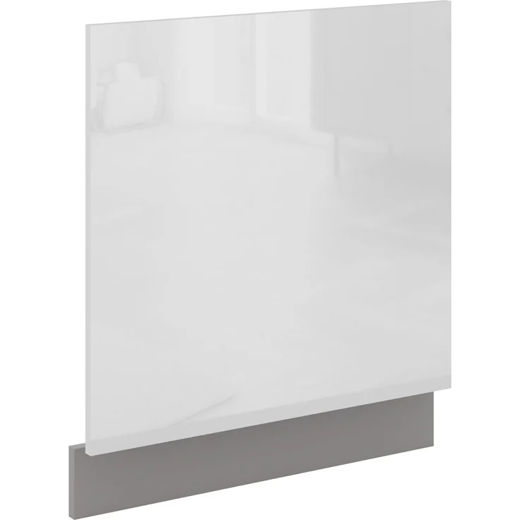 Frontblende Geschirrspüler integriert 60 cm Weiß Hochglanz Küche Bianca Grey – Bild 1