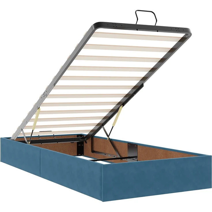 vidaXL Ottoman-Bett mit Matratze und LED Dunkelblau 180 x 200 cm Samt 3457318 – Bild 6