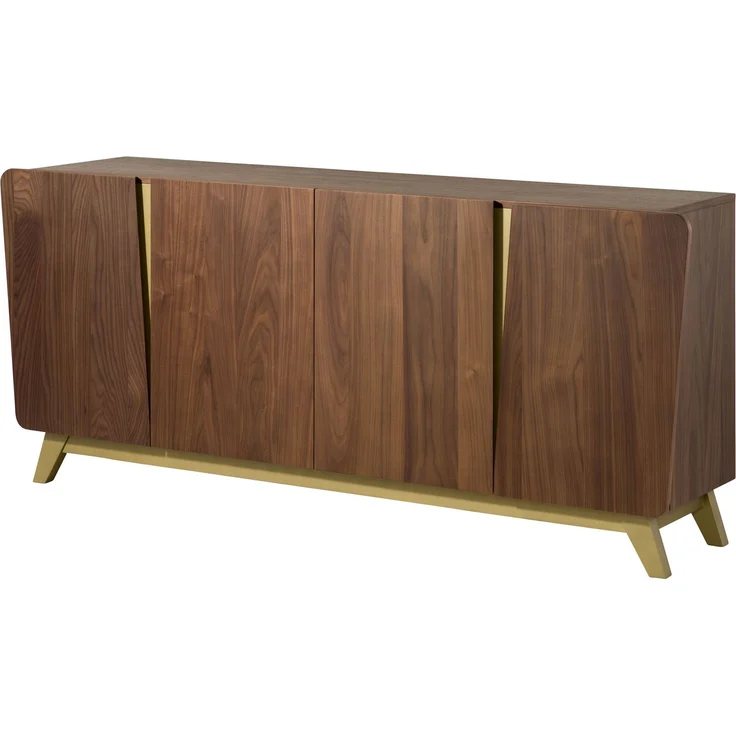 Sideboard Nussbaum-Echtholzfurnier 200 x 45 x 85 braun lackiert BUTTERFLY #107 – Bild 1