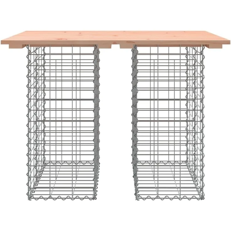 DELUKE® Gartenbank Gabionen TELLE aus Stahl 100x70x72cm Massivholz Douglasie, 30cm Gabionenbreite Gabionenbank Gartentisch aus Gabionen Steinkorb Gabionengitter Ziergabione Drahtkorb befüllbar – Bild 4