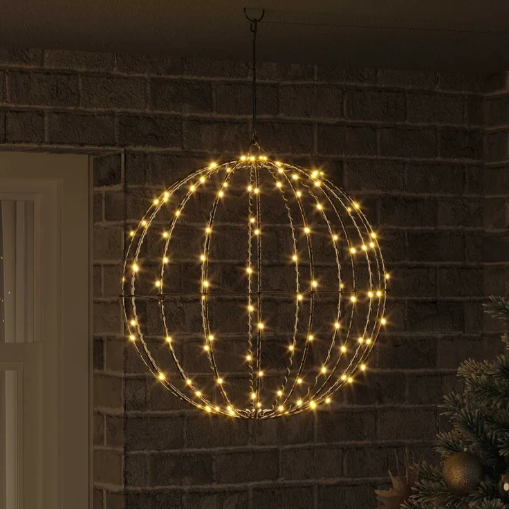 vidaXL Ball mit 160 LEDs Warmweiß 50,5 x 50,5 x 52 cm Metall 42019107