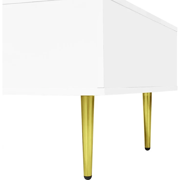 JARDJ Moderner Hochglanz-Weiß TV-Schrank und Couchtisch Set – Bild 9