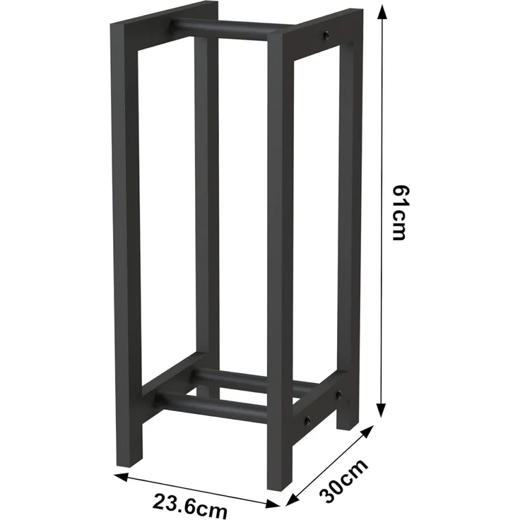 DanDiBo Kaminholzregal Innen Metall Schwarz Stehend Kaminholzständer 96467 Kaminholzhalter Brennholzregal Feuerholzregal – Bild 2
