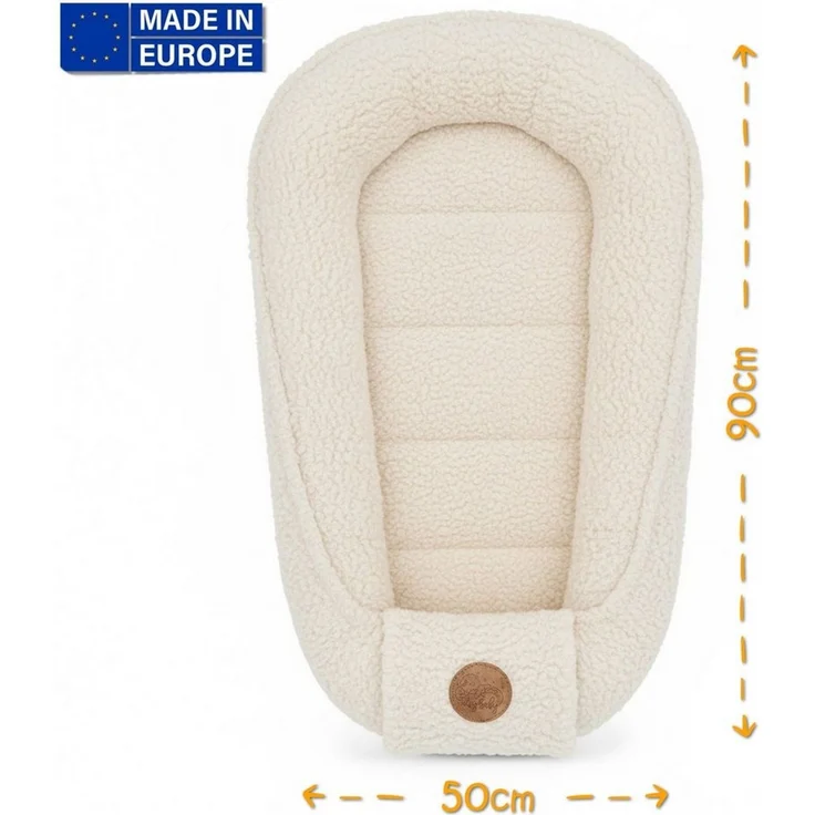 Babynest Nestchen Baby aus Teddy Plüsch 90x50 cm (1er Pack) - Babynestchen Neugeborene Nest für Kinder Bett und Babybett tragbar Kuschelnest Coccon für Jungen und Mädchen Olivgrün