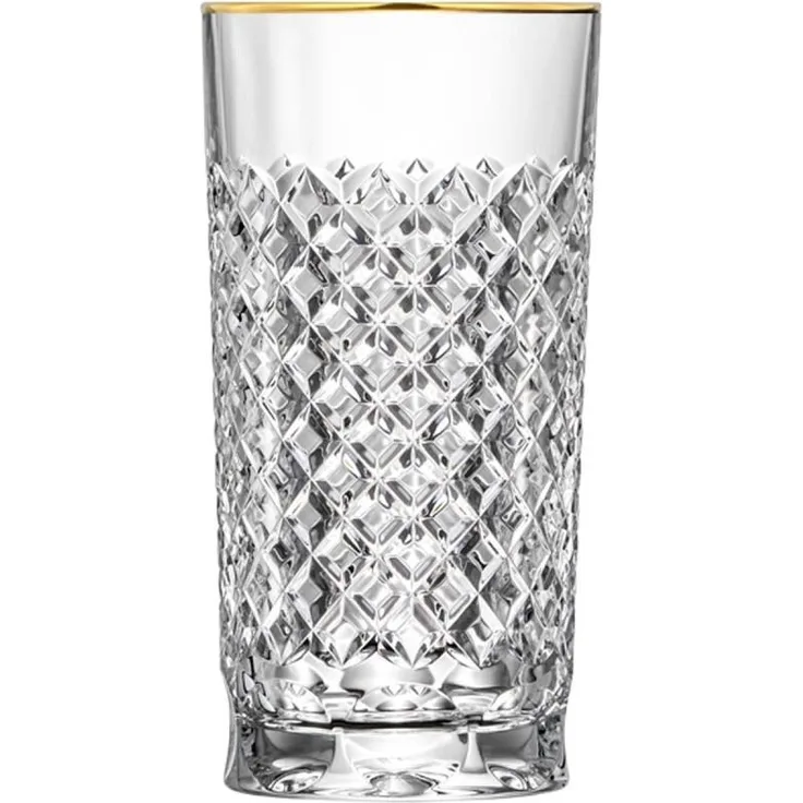 Longdrinkglas Kristall Karo Gold clear (13,5 cm)