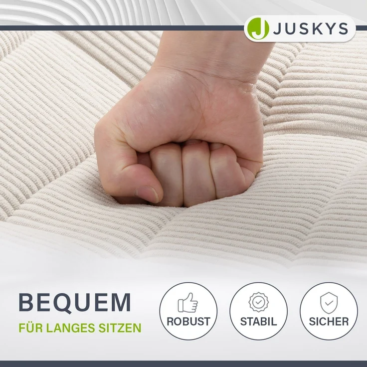 Juskys Relaxsessel Korsika - ergonomisches Design, 360° drehbar, hoher Komfort, klappbar, modernes Design, 5-lagige Polsterung, Cord-Bezug - Beige – Bild 7