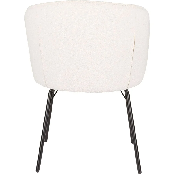 Esszimmerstuhl Joa im 2er-Set, Weiß gepolstert mit Gestell aus Eisen 59,5x60x81 cm – Bild 3