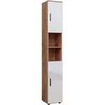 Vicco 'Irma' Badschrank mit 2 Türen und 6 Fächer, Holz, 192 x 30 x 30 cm, Eiche