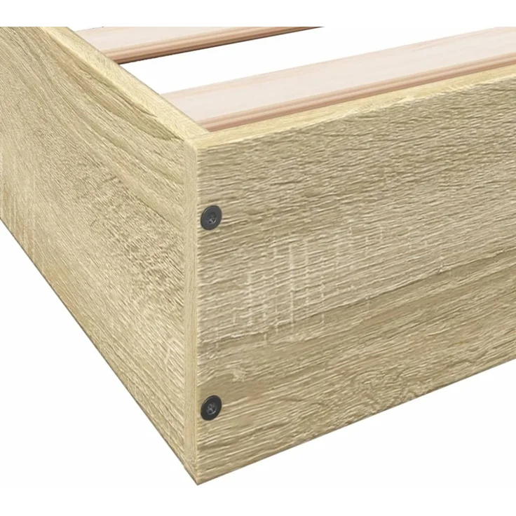 vidaXL Bettgestell ohne Matratze Sonoma-Eiche 100x200 cm Holzwerkstoff 842058 – Bild 8