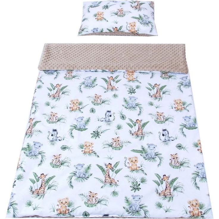 Kinderdecke BABYLUX Kuscheldecke 100 x 150 cm Babydecke Kinderdecke MINKY XXL, BabyLux, 124. Africa_Tiere mit Kissen – Bild 2