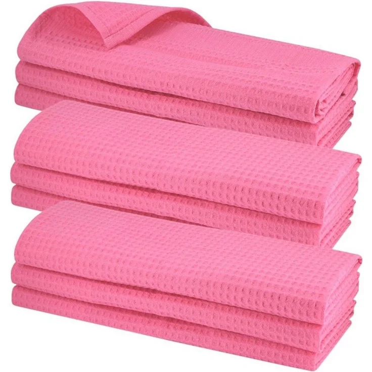 Engelland Geschirrtuch Poliertuch, (Vorteils-Set, 9-tlg, Waffel-Pique), 100 % Baumwolle, integrierte Aufhängeschlaufe, 70x50 cm – Bild 5