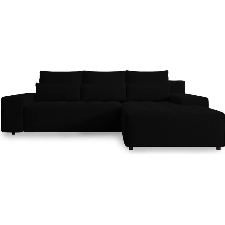 Selsey 'Neluro' Ecksofa mit Schlaffunktion & Bettkasten, Chenille wasserabweisend, Universal, Schwarz – Bild 1