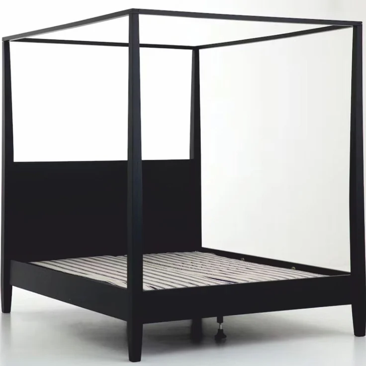 Casa Padrino Landhausstil Himmelbett Schwarz - Verschiedene Größen - Schlafzimmer Möbel Grösse – Bild 6