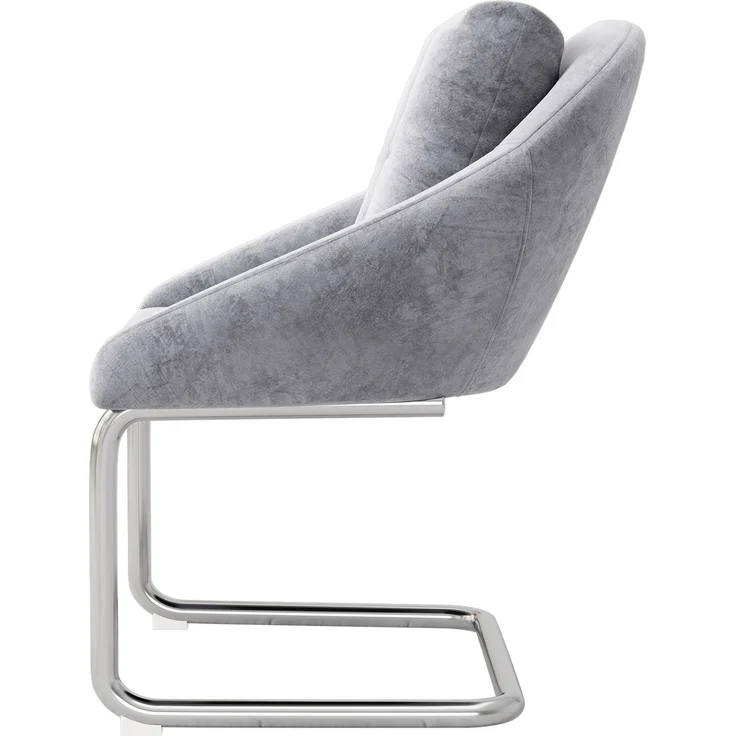 Esszimmerstuhl 4er-Set, Samtbezug, ergonomisch, Grau,82*59*65 cm – Bild 7