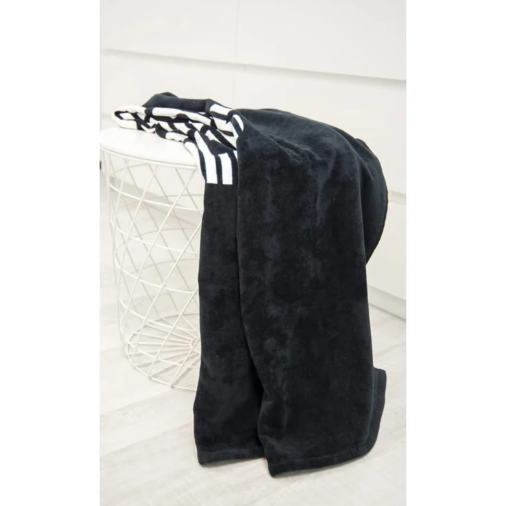 Bench Strand- und Saunatuch, Modern Opposite, 80x180 cm, 100 % Baumwolle, Velours, Mit Aufhänger, Farbe: Schwarz, Art. Nr. : 6112605537 – Bild 5