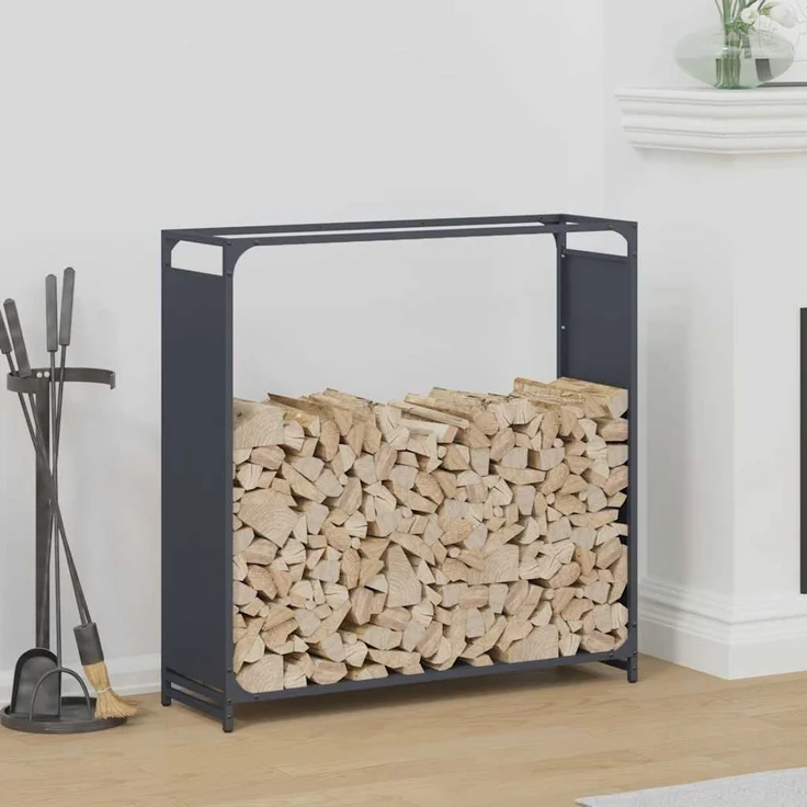 vidaXL Brennholzregal Anthrazit 90x28x90 cm Kaltgewalzter Stahl 864217 – Bild 1