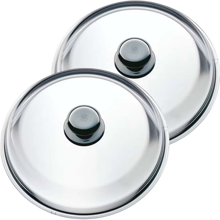 WMF 2 Pfannen- Topfdeckel 24 cm, Glasdeckel mit Kunststoffknauf, Deckel für Töpfe & Pfannen, hitzebeständiges Glas, spülmaschinengeeignet