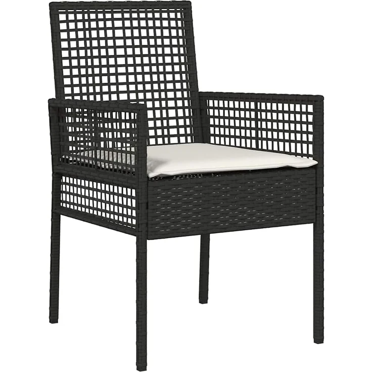 vidaXL Garten Bistro Set 3 pcs Schwarz Poly-Rattan 3334967 – Bild 5