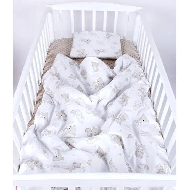 Babydecke BABYLUX Babydecke Krabbeldecke MINKY Kuscheldecke 75x100 cm+KISSEN, BabyLux, K138 - Bären – Bild 5