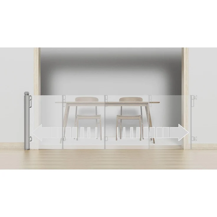 Carlo Milano Tür-Rollos: Ausziehbares Treppenschutzgitter, 13-180 cm, 85 cm hoch, grau (Türschutzgitter extra hoch, Treppenabsperrung, Kindersicherung) – Bild 3