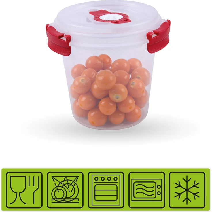 Vorratsdose für Lebensmittel ( 640 ml ) - Rot - Frischhaltedosen für Joghurt, BPA-Frei luftdicht, Aufbewahrungsbox Meal Prep Box, Schale – Bild 5
