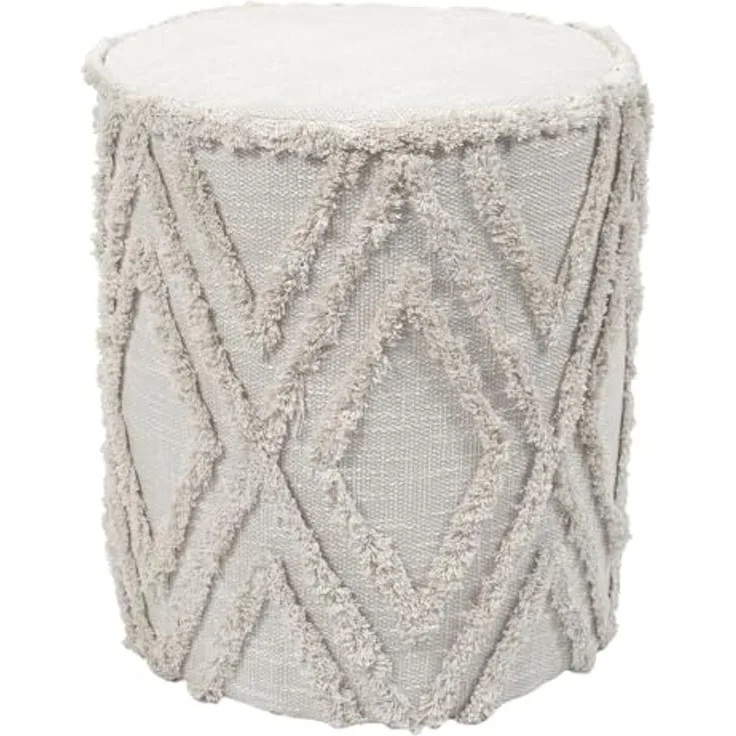 HOME DECO FACTORY, HD0502, Mirage Beige Pouf – Ergonomischer Komfort, Elegantes Design, vielseitig und pflegeleicht – Ideal für Wohnzimmer, Schlafzimmer oder Büro – 37 x 41 x 37 cm, Beige