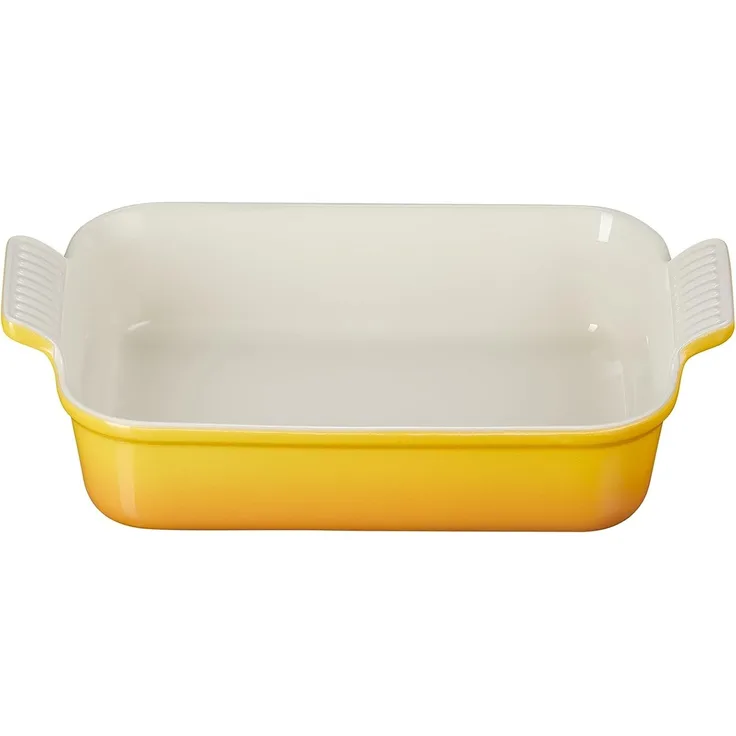 Le Creuset Rechteckige Auflaufform Tradition aus Steinzeug, 26 cm, 2.4 Liter, Nectar,