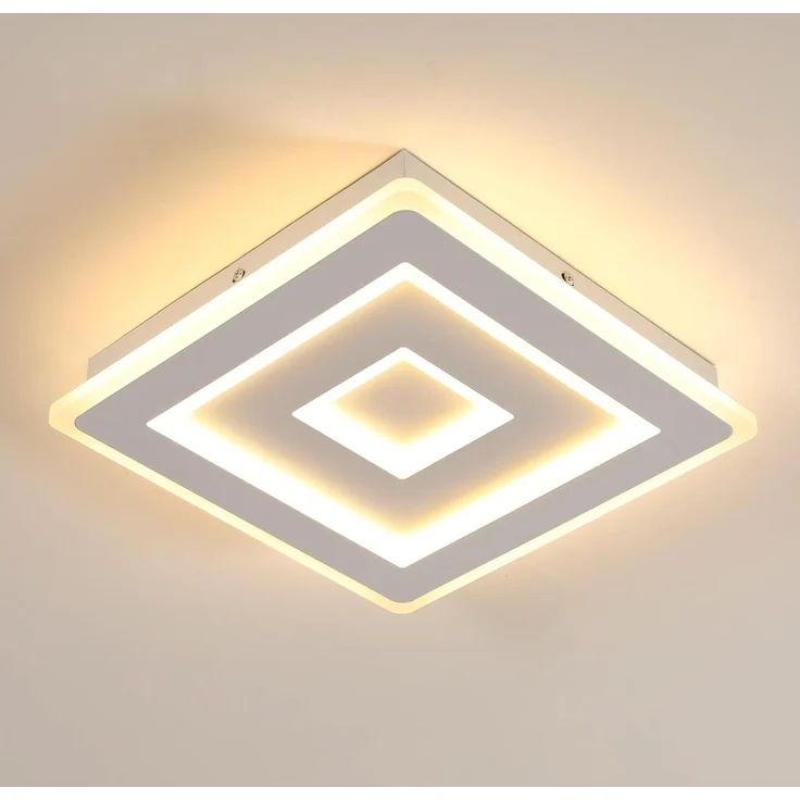 Comely LED Deckenleuchte Quadrat, 28cm 36W Moderne Deckenlampe Quadratisch Weiß LED Deckenbeleuchtung für Schlafzimmer, Wohnzimmer, Flur, Warmes Licht 3000K – Bild 1