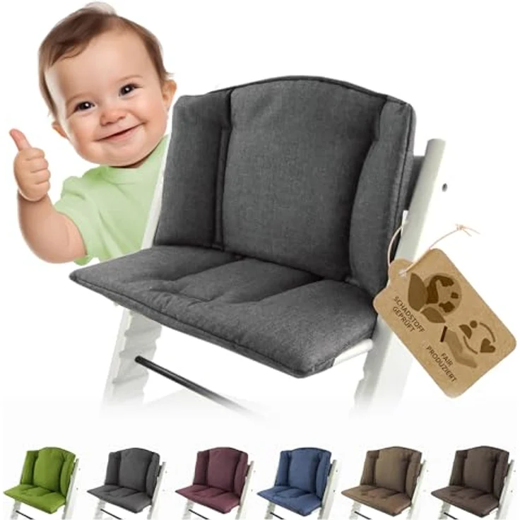 Ersatzbezug Sitzkissen kompatibel mit Stokke Tripp Trapp (dunkgrau meliert) | Bezug Kissen-Set Sitzverkleinerer, Mod. 1 – Bild 1