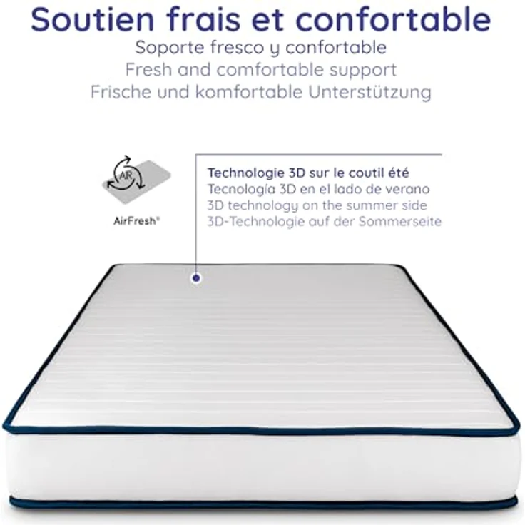 COSMOS - Matratze 90x200 cm Upsilon Promo Kaltschaummatratze Härtegrad H2 - Öko-Tex Zertifiziert - Latex Blue 7 Zonen Matratze Höhe 15 cm - Made in EU – Bild 4