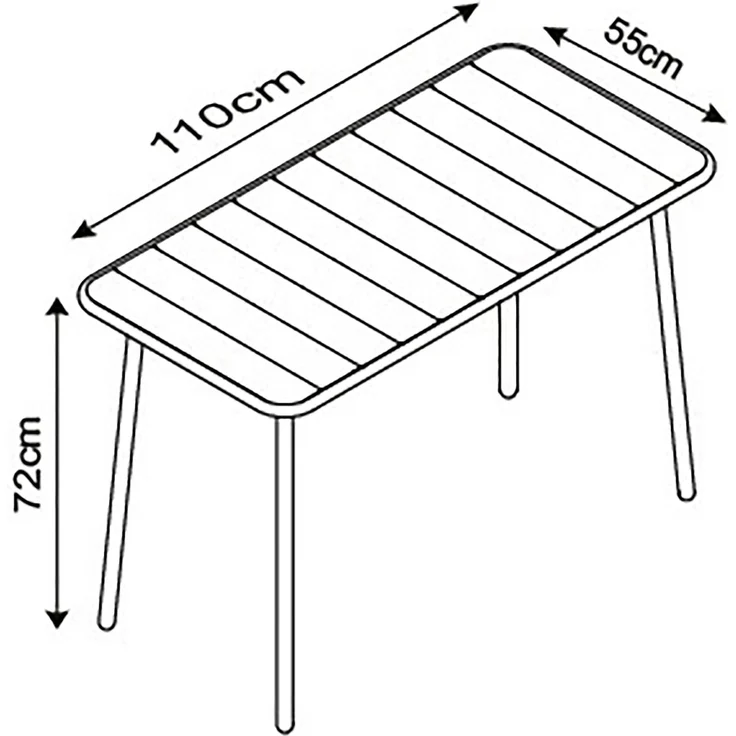 VCM Gartentisch Sumila 920270 Schwarz H. 72 x B. 110 x T. 55 cm – Bild 5