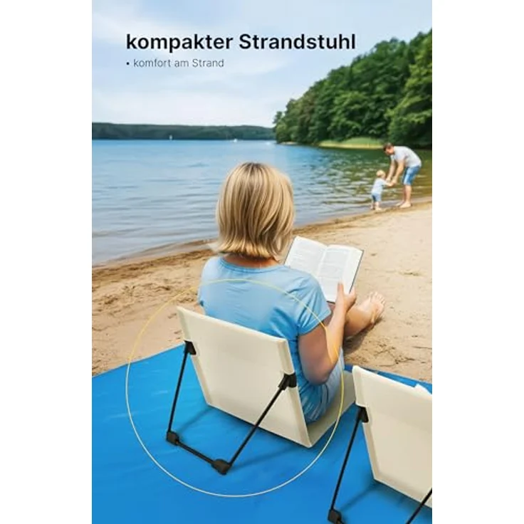 4smile Sonnenschirm 6er-Set in Blau, Ø 180 cm,Sonnenschirm Strand, bequeme Strandliege, stabiler Schirmständer Erdspieß, Sonnensegel Strand, leichte Stranddecke(1,5x2 m), Schirmhülle – Bild 5