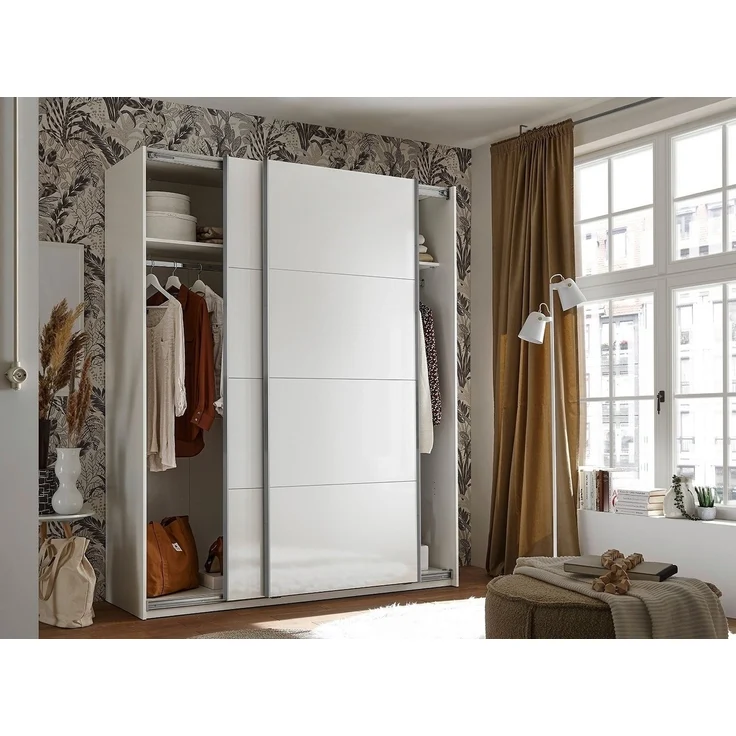 Pol-Power Schwebetürenschrank SEVILLA, Weiß Hochglanz, Weiß matt, B 170 cm x H 210 cm, 2 Türen – Bild 2