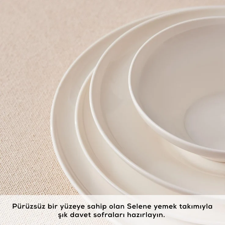 Karaca Geschirr-Set Karaca Streamline Remi 18-tlg Bone China Geschirrset für 6 Personen – Bild 5