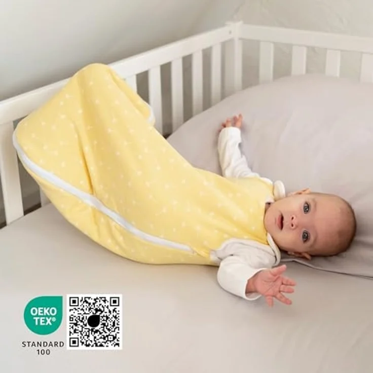 Ehrenkind® Baby Sommerschlafsack Rund | Bio-Baumwolle | Sommer Schlafsack Gr. 50/56 Zimt Gemustert | Schlafsack Baby Schlafsack Kinder – Bild 2