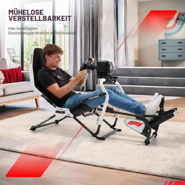 Playseat Challenge DD - F1® Edition Sim-Racing-Cockpit, klappbarer Rahmene aus hochkohlenstoffhaltigem Stahl, ergonomische Körperunterstützung, Schwarz – Bild 5