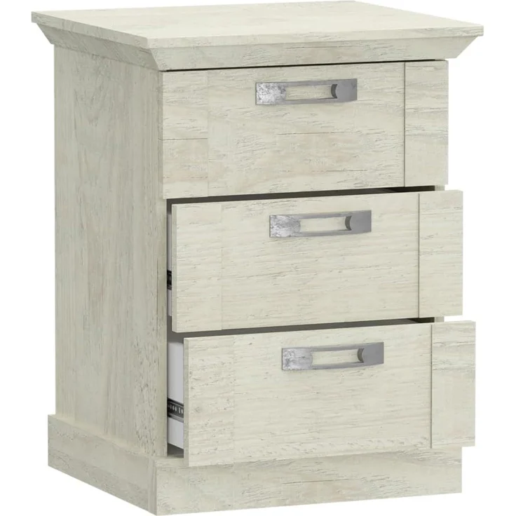 Forte Möbel Nachttisch, Holzwerkstoff, Pinie weiß, B x H x T: 49,8 x 66 x 44,9 cm – Bild 6