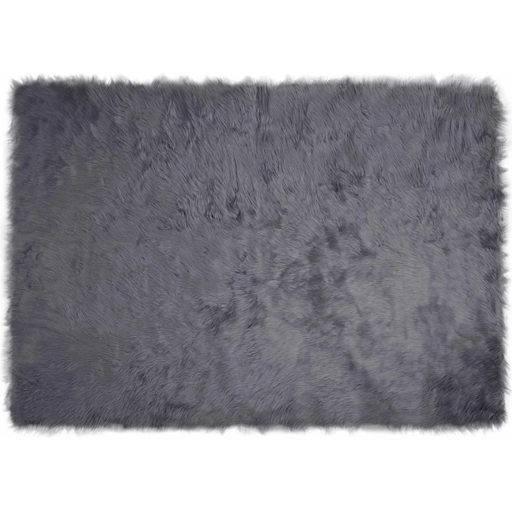 vidaXL Kunstschaffell Teppich Tafalla Anthrazit 120 x 170 cm Polyester 42021592 – Bild 1