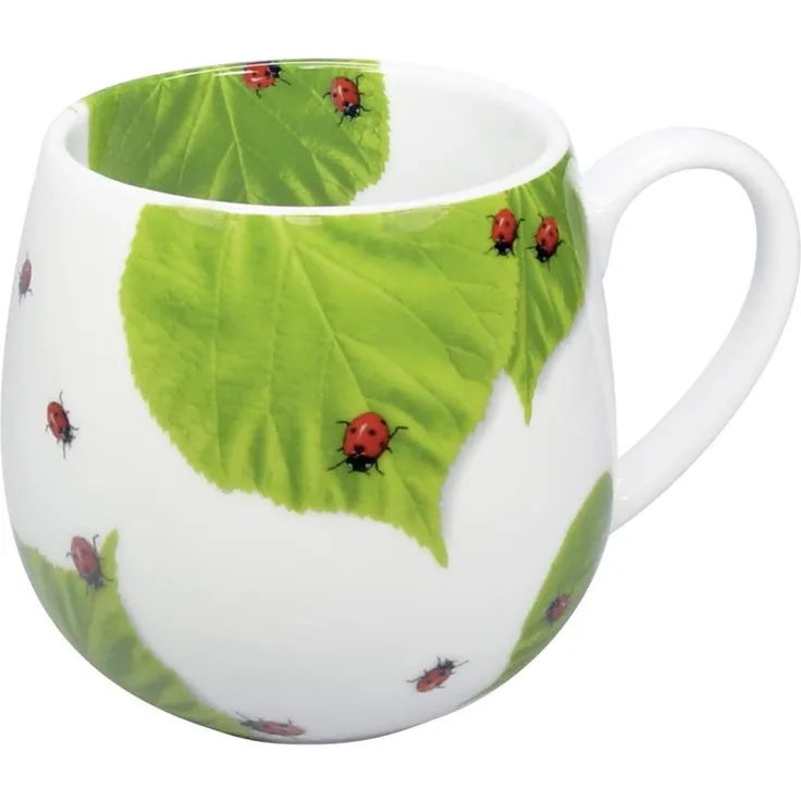 KÖNITZ 1111430876 Kuschelbecher 420 ml MARIENKÄFER auf Laub, Porzellan