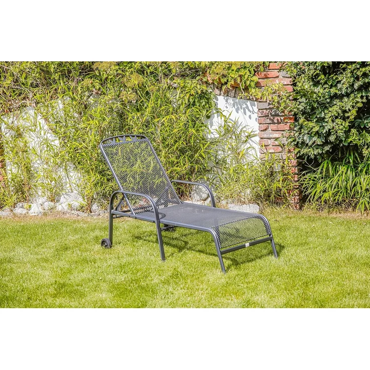 greemotion Rollliege Toulouse, aus Stahl im Streckmetall-Design, ca. 190 x 56 x 70 cm, Eisengrau – Bild 7