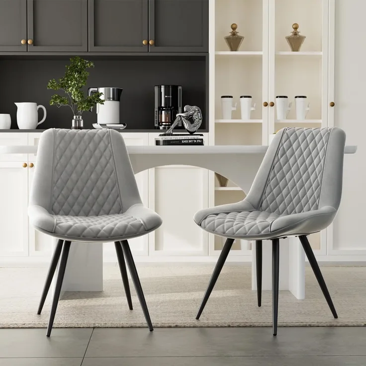 HTI-Living Kunstleder Grau Esszimmerstuhl Astrid 4er-Set