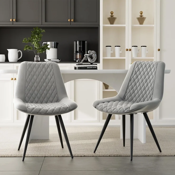 HTI-Living Kunstleder Grau Esszimmerstuhl Astrid 4er-Set – Bild 1