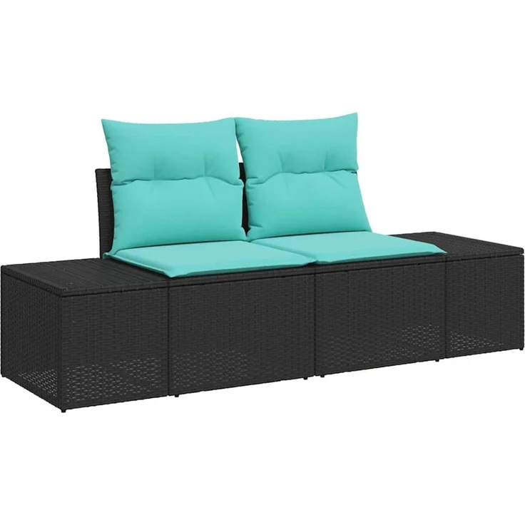 vidaXL Gartensofa-set 8 stk. Schwarz Poly-Rattan 3357969 – Bild 4
