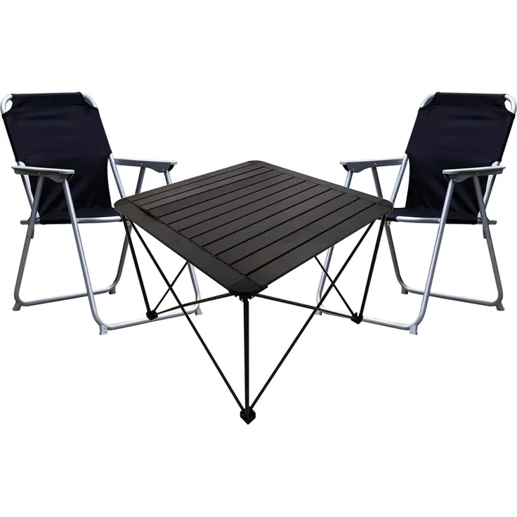 3teiliges Campingmöbel Set Campingtisch Campingstuhl L70xB70xH56cm