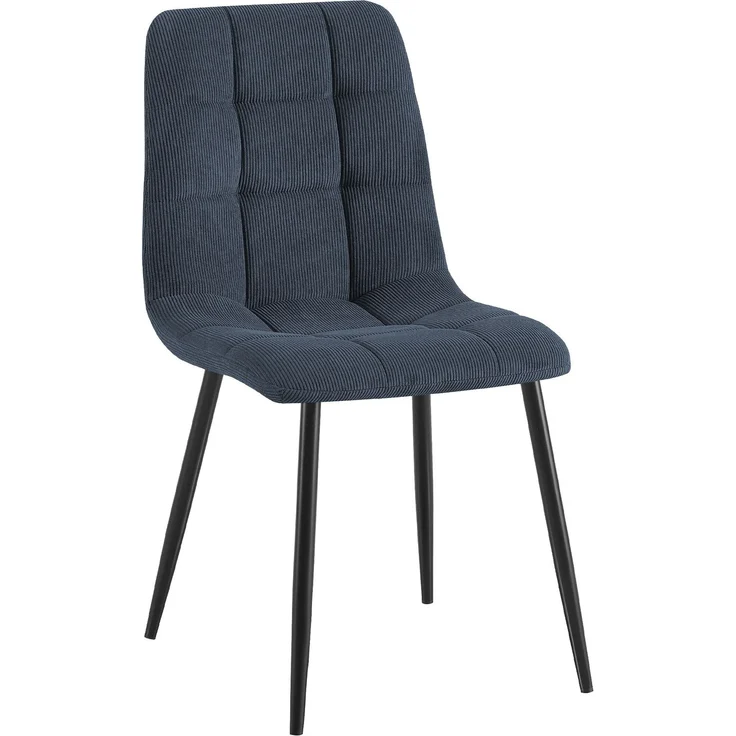 CLP Esszimmerstuhl Tilde Bezug gepolstert gesteppt mit Rückenlehne bis 150 kg - Farbe:blau;Material:Cord – Bild 1