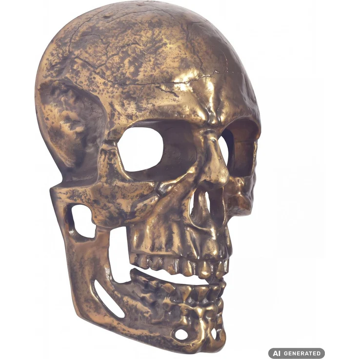 FineBuy Wanddeko Totenkopf Aluminium 41 cm Schädel Groß, Design Wanddekoration Metall Deko Alu Modern, Wohndeko Skull, Wandskulptur Dekoration Wohnaccessoire – Bild 6